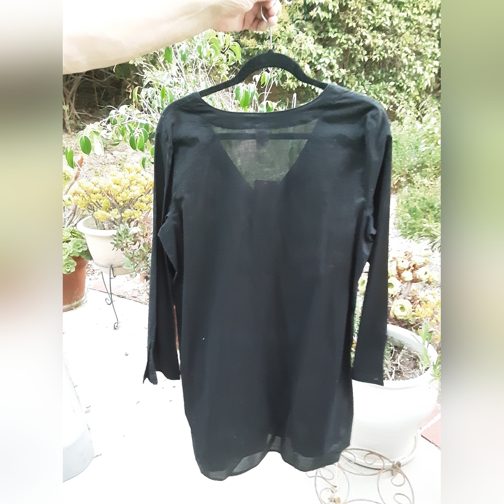 Womens black knee length cover up